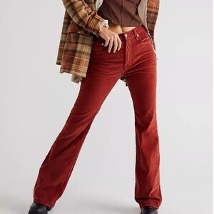 New Edwin Ryder Corduroy Rust Bootcut Flared Jeans Pants Size 26